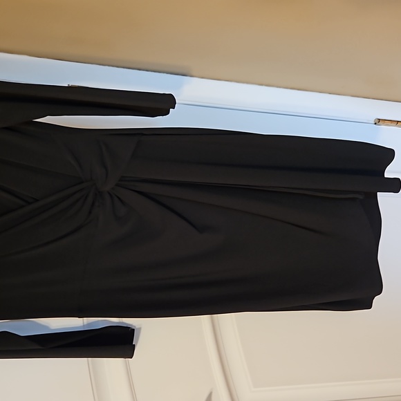 Sexy Faux Wrap Black Dress - Picture 2 of 12